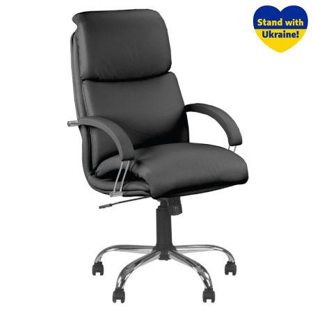 Biroja krēsls NOWY STYL NADIR STEEL Chrome (comfort), melna āda SP-A (350-00031)