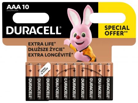 Baterijas DURACELL AAA, LR03, 10 gab. (250-08445)