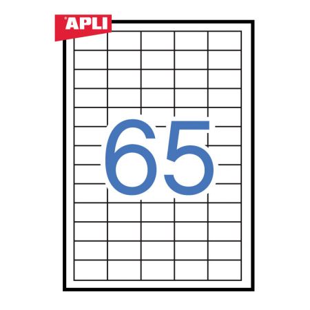 Uzlīmes APLI ar izmēru 38x21.2mm, 100 loksnes/65 uzlīmes loksnē (100-00348)