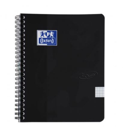 Klade ar spirāli OXFORD TOUCH, A5+, 70 lapas, melns (100-09166)