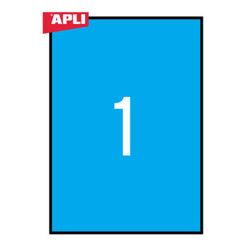 Uzlīmes APLI ILC ar izmēru 210x297mm, 20 loksnes/20 uzlīmes zilas (100-00479)