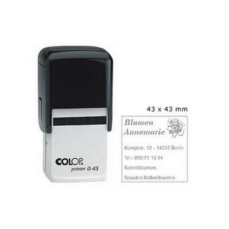Zīmogs COLOP Printer Q43, melns korpuss, bez krāsas spilventiņš (650-00925)