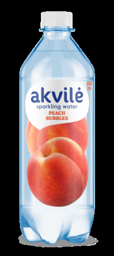 Aromatizēts dzeramais ūdens AKVILE ar persiku aromātu, gāzēts, 0,6l (DEP) (450-27361)