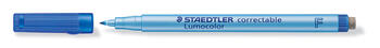 Dzēšamais OHP marķieris STAEDTLER LUMOCOLOR 305 F 0.6 mm zils (200-10592)