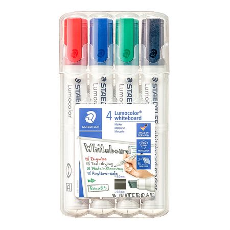 Marķieru komplekts tāfelei STAEDTLER slīps serdenis, 4 krāsas (200-01569)