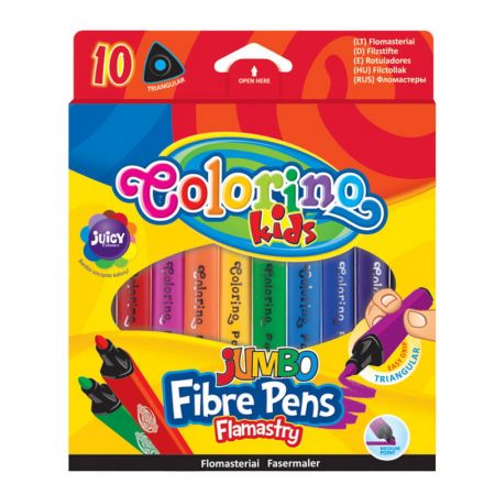 Flomasteri COLORINO JUMBO 10 krāsas (200-07025)
