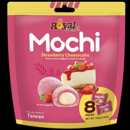 Japāņu rīsu kūka ROYAL FAMILY Mochi, ar zemeņu siera kūku, 120g (450-23515)