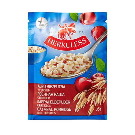 Ātri pagatavojamās putras HERKULESS ar ķiršu gabaliņiem, 35 g (450-02537)