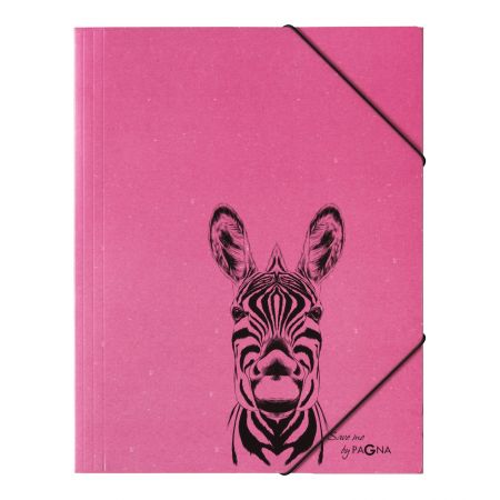 Mape PAGNA Zebra A4, elastīga, ar gumiju, rozā (200-13754)