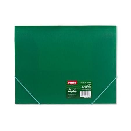 Mape ar gumiju PATIO, 0.45 mm, A4 formāts, zaļa (150-03682)