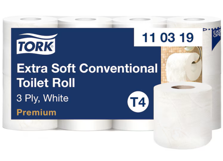 Tualetes papīra ruļļi Tork Premium Extra Soft T4, 3 slāņu, 8 gab./iepak. (400-14230)