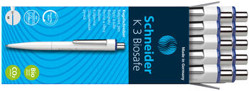 Lodīšu pildspalva SCHNEIDER K3 Biosafe balts korpuss, zila tinte (200-03713)
