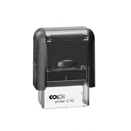 Zīmogs COLOP Printer C10, melns korpuss, zils spilventiņš (650-03691)