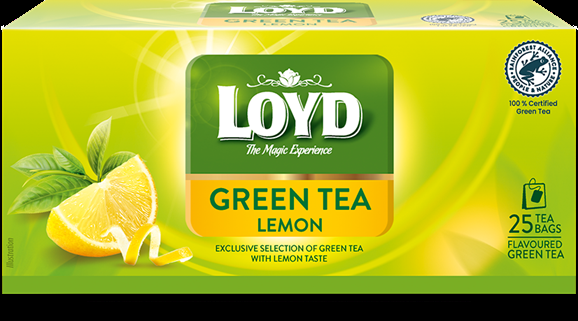 Zaļā tēja LOYD, citrona garša, 25 x 1,5 g (450-25739)