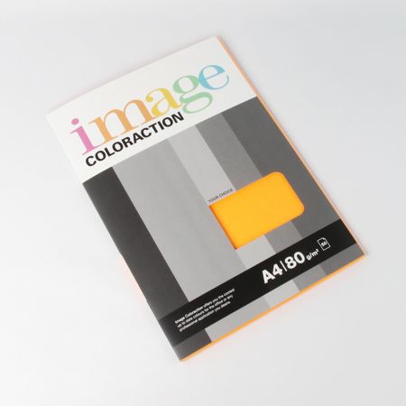 Krāsains papīrs IMAGE COLORACTION, A4, 80 gsm, 50 loksnes, ACAPULCO / NEON ORANGE (100-10274)