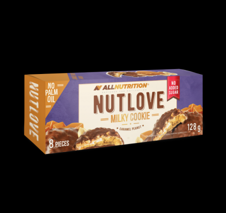 Cepumi NUTLOVE Milky, ar karameļu zemesriekstiem, bez cukura, 128g (450-27312)
