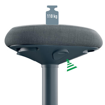 LEITZ aktīvās sēdēšanas krēsls ar ērtu sēdekli (350-01829)