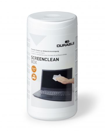 Salvetes monitoru tīrīšanai DURABLE Screenclean 100 gab., mitrās (250-00710)