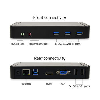Universālā galda dokstacija PORT, līdz 10 perifērijas ierīcēm, USB 3.0 (250-05730)