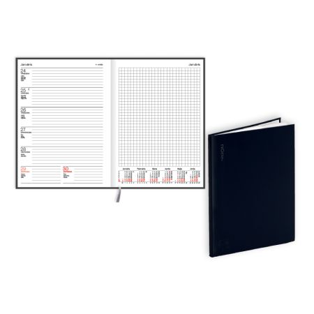 Plānotājs 2027.gadam EKO Quadro A5, nedēļa, flex balacron, melna (100-03884)