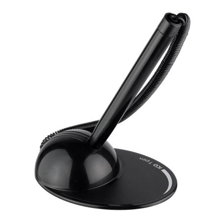 Lodīšu pildspalva ICO T-PEN 0.8mm ar pašlipošu turētāju un izstiepjamu savienotājvadu, melns korpuss, zila tinte (200-06976)