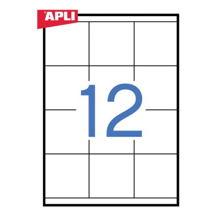 Uzlīmes APLI ILC ar izmēru 70x67.7mm, 100 loksnes/12 uzlīmes loksnē (100-00443)
