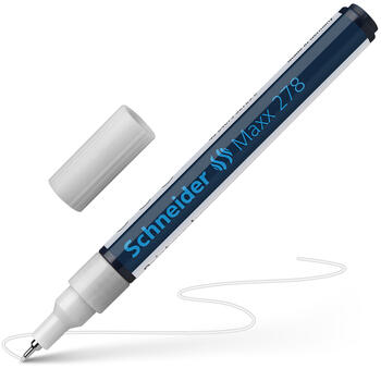 Noturīgais marķieris SCHNEIDER PAINT MARKER Maxx 278, 0.8mm, konisks, balts (200-01454)