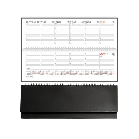 Galda plānotājs 2027.gadam EKO Credo,nedēļa, 300x100 mm, balacron, melns (100-02031)