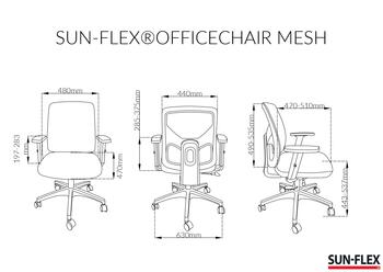 Krēsls SUN-FLEX OFFICECHAIR MESH, melns (350-01833)