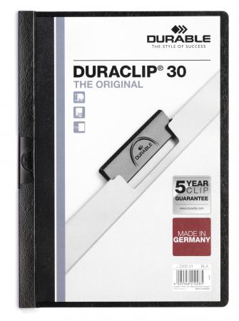 Mape DURABLE DURACLIP® Original 30, A4 formāts, melna (150-00359)