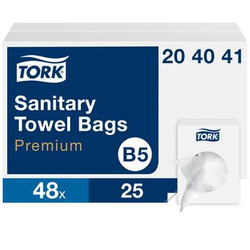 Sanitārie atkritumu maisi TORK B5, 25 gab./iepak., 7 x 26 cm, baltā krāsā, 204041 (400-01456)