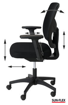 Krēsls SUN-FLEX OFFICECHAIR MESH, melns (350-01833)