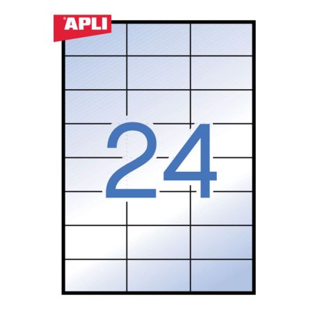 Uzlīmes APLI ar izmēru 70x37mm 20 loksnes/480 uzlīmes caurspīdīgas (100-00477)
