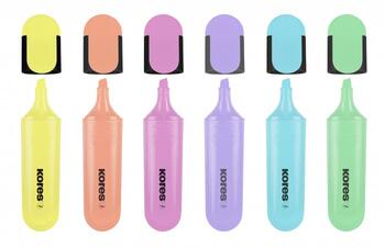 Marķieru komplekts KORES BRIGHT LINER PLUS, 6 gab. (200-13677)