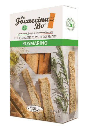 Maizes standziņas FOCACCINA Al Rosmarino kraukšķīgā fokača ar rozmarīnu, 100g (450-27453)