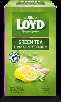 Zaļā tēja LOYD Lemon & Lime ar ingveru, 20x1,7 g (450-11648)