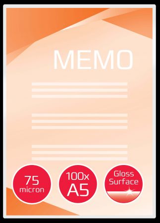 Laminēšanas kabatas Ibico, A5, 154x216 mm, 75 mik., 100 gab/iepak. (250-07881)