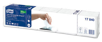 Salvetes dozatoram TORK XPRESSNAP SNACK, 1 sl., loksnes izmērs 21.3 x 21.6 cm, 5 x 225 salvetes, baltā krāsā (400-11473)