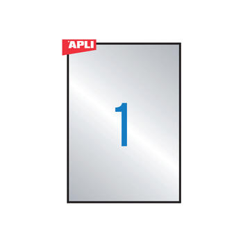 Uzlīmes APLI ūdensizturīgas, ar izmēru 210x297 mm, 20 loksnes/20 uzlīmes, sudraba (100-04125)