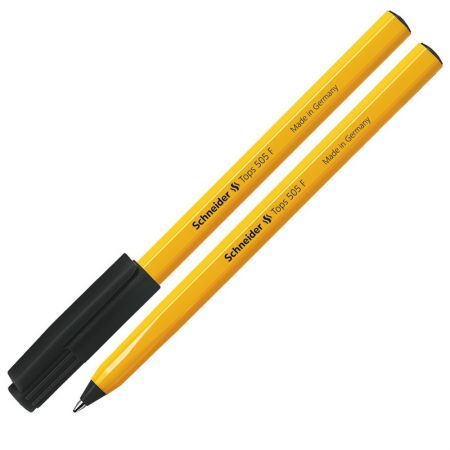 Lodīšu pildspalva SCHNEIDER 505 F 0.7mm, dzeltens korpuss, melna tinte (200-00486)