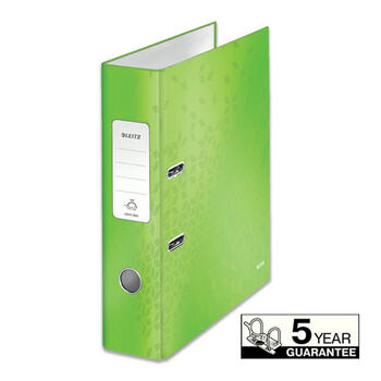 Mape-reģistrs LEITZ WOW 180°, A4 formāts, 80 mm, zaļā krāsā (150-03644)
