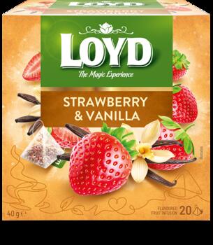 Augļu tēja LOYD Pyramids ar zemeņu un vaniļas garšu, 20x2 g (450-11629)