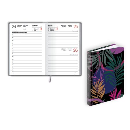 Kabatas plānotājs 2027.gadam EKO Mono flex Dark, diena, 98x150 mm,  laminētie vāki (100-01706)
