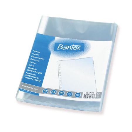 Kabata dokumentiem BANTEX A4 glancēta, 40mic, 100 gab./iepak. (150-02883)