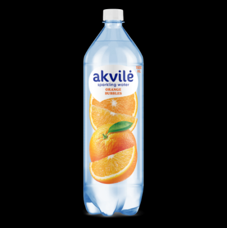 Dzeramais ūdens AKVILE ar apelsīnu aromātu, viegli gāzēts, 1.5L PET (DEP) (450-27362)