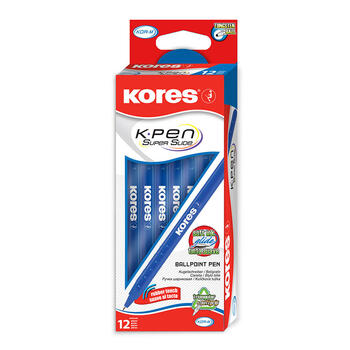 Lodīšu pildspalva KORES KOR-M, 1,0 mm, zila (200-12608)