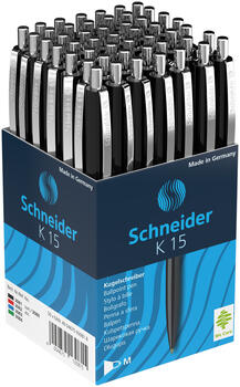 Lodīšu pildspalva SCHNEIDER K15, melns korpuss, melna tinte (200-00446)