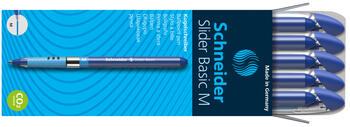 Lodīšu pildspalva SCHNEIDER SLIDER BASIC M, 1.0 mm, zila tinte (200-00709)