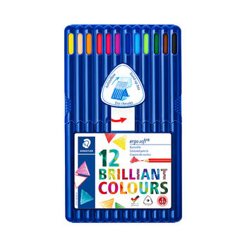 Krāsanie zīmuļi STAEDTLER ERGO SOFT trīsstūra 12 krāsas (200-06369)