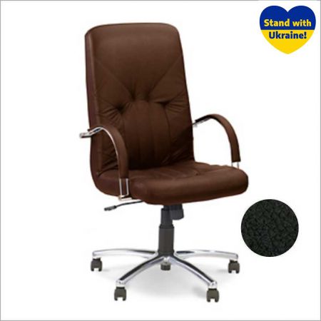 Biroja krēsls NOWY STYL MANAGER STEEL Chrome melna āda SP-A (350-00712)